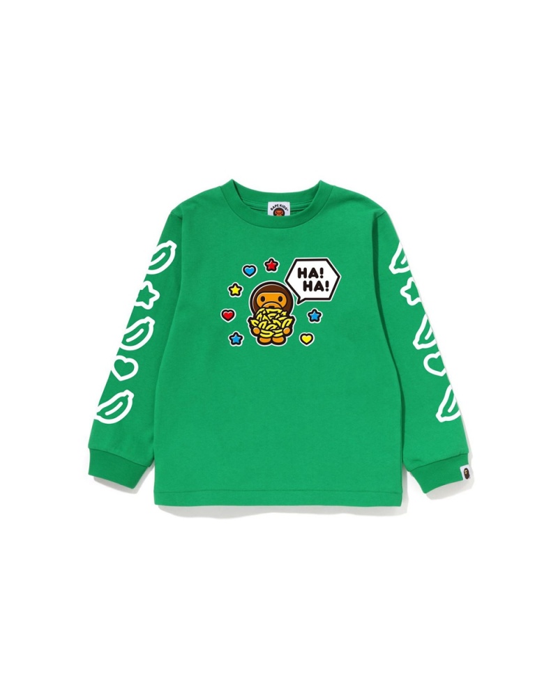 Hauts Bape Baby Milo Speech Balloon L/S #1 Menthe Enfant | NBU-87964204